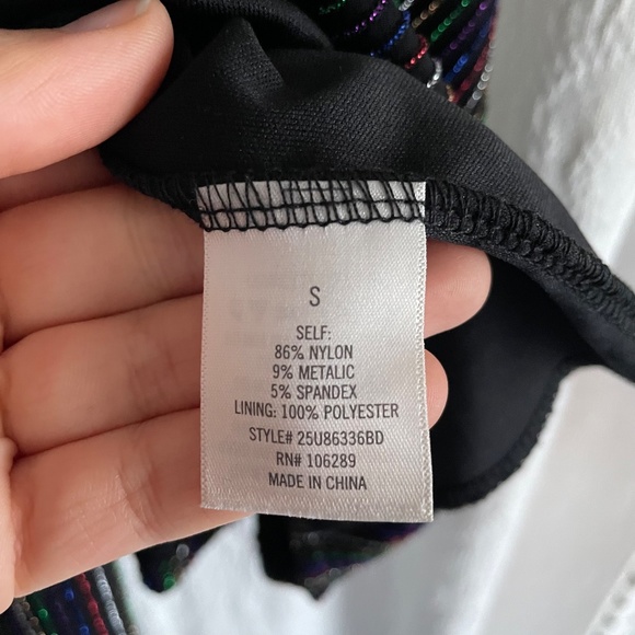 Francesca's Festive Sparkly Striped Dress - Picture 7 of 9